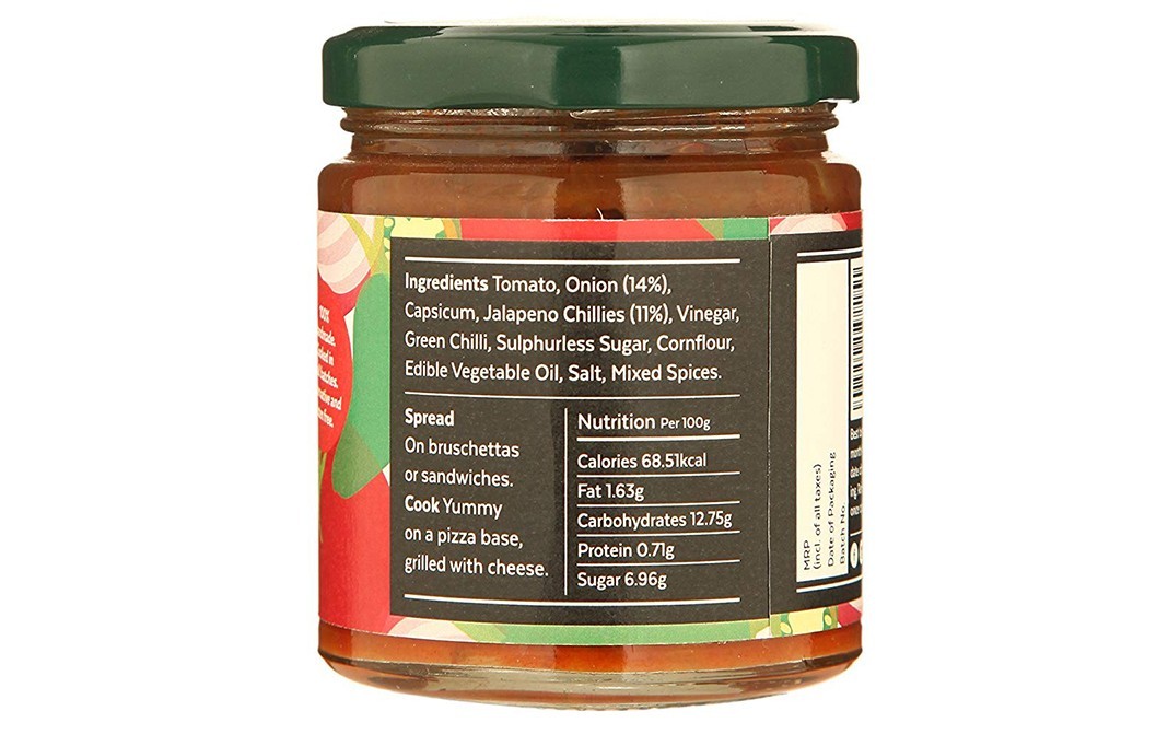 Aamra Tomato Onion Jalapeno Spread   Glass Jar  185 grams